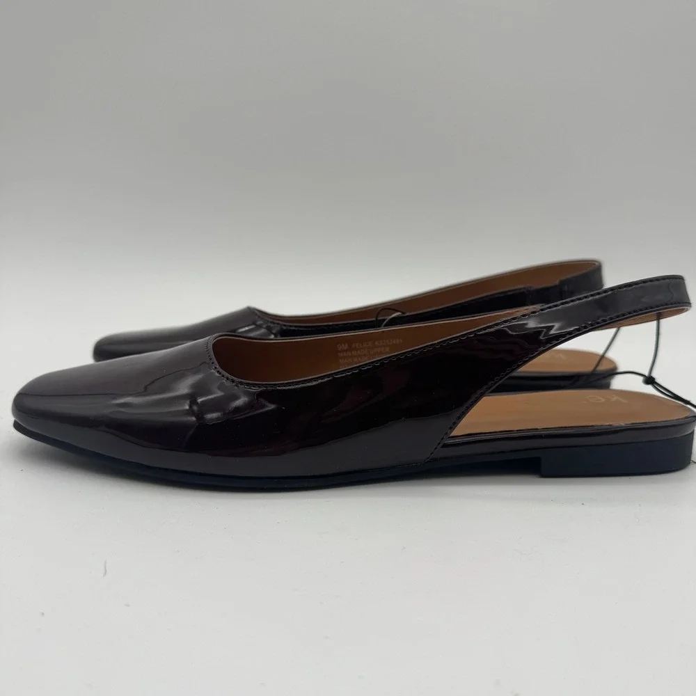 Kensie‎ Women's Size 9 Red Felice Slingback Flats Patent Shoes